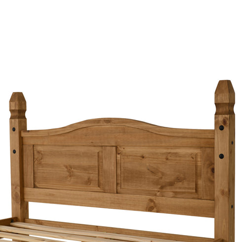 Corona 4FT6 Bed Low Foot End - Distressed Waxed Pine